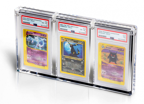 Acrylic Box Protector for PSA Cards – 3-Slot Display Case